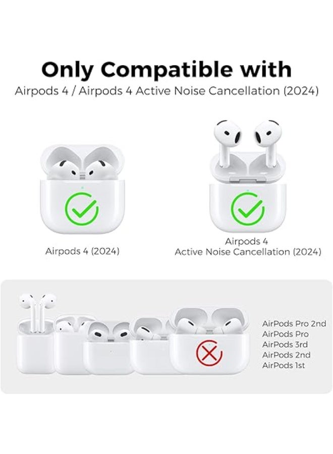 QIRG Ear Hooks for AirPods 4th/4 ANC Generation (2024) 1 Pairs Anti-Slip Ear Covers Silicone Accessories Compatible with Apple AirPods 4/4 ANC - Image 2